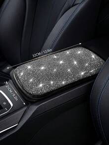 Universal Glitter Car Armrest Pad - Non-Slip, Rhinestone, Premium Polyester Material, Car Center Console Cover And Armrest Box Protective Pad - Stylish Car Decorative Accessories, Car Accessories - Multicolor - View 3