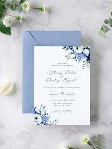 20pcs/50pcs - Fashionable High-End Fog Blue Flap Envelopes, Blank Envelopes, Suitable For Party, Wedding, Thank You Letter, Invitation, Birthday Greeting, Father's Day, Teacher's Day, Independence Day Occasions. - Foggy Blue Blank Envelope - View 4