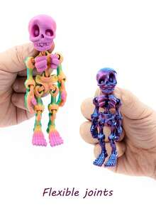 Figura de acción de esqueleto impresa en 3D, con articulaciones móviles, decoración de escritorio estilo de terror, juguete y regalo para fiesta de Halloween - Multicolor - Ver 4