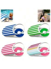 Mainstays Clip-On Beverage Cup Holder, Secure Drink Holder With Clip, Suitable For Beach Chairs, Desks, Tables, Pools, Lounge Chairs, Cruises, Outdoor Use - Multicolor - View 4