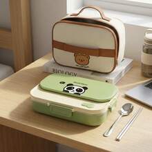 304 Stainless Steel Bento Box Adult, Microwavable Lunch Containers, Bento Box With Lunch Bag, Divided Food Storage Containers, Bento Box With Soup Container, Portable Insulated Lunch Box, Student School Travel Food Containers - Multicolor - View 1