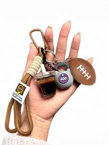 Yogodlns Fashion Sports Fitness Dumbbell Pendant Keychain Cute Key Chain Car Key Ring Handmade Woven Nylon Rope Keychain,Purse Charms - Multicolor - View 5