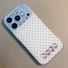 Sanrio Hello Kitty Large Window Polka Dot Phone Case Compatible With Apple 17 Pro Max, 16/15, 13/14, 12/11, Full Coverage Anti-Drop Protective Cover - White - View 6