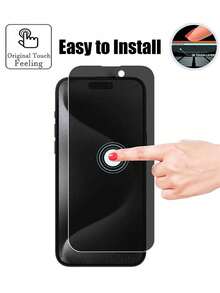 4pcs Full Screen Privacy Tempered Glass Screen Protector, Anti-Peeping, Anti-Collision, Anti-Scratch, Anti-Fingerprint, Strong Adhesion, Not Easy To Fall Off, Compatible With IPhone7/8/X/XR/11/12/13/14/15/16/16e/17/17 Air/17 Pro/17 Pro Max/18 Pro/18 Pro Max/Ultra Phone Accessories. Easy To Install, Compatible With Most Phone Cases. - Black - View 4