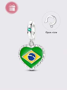 1 Pieces National Flag Pendants Charms Colorful Glaze Open Close Clasp Design Quick And Convenient Fits Original Bracelet & Necklace DIY Making - Multicolor - View 4