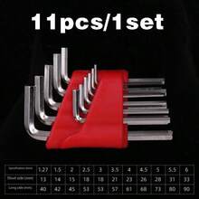 11pcs/8pcs Metric Hex Key Wrench Set, L-Shaped Short Arm Wrenches, Automotive Repair Tool Kit, Home Hand Tools, Essential For Home And Outdoor Use, Portable Compact Storage, Creative Tool Gift For Men, Birthday Gift, Grandfather Gift - Multicolor - View 10