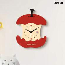 1 pieza Reloj de pared decorativo minimalista creativo con forma de manzana roja, movimiento de cuarzo ultra silencioso, sin sonido de tic-tac, adecuado para decorar sala de estar, dormitorio, oficina, cocina y cafetería, regalo decorativo perfecto para amigos y familia, se puede usar para decoración de habitación, decoración de dormitorio, decoración de dormitorio universitario, decoración de regreso a la escuela, sorpresa escolar, temporada de apertura escolar, decoración de boda, regalo de cumpleaños para amigos, decoración del hogar y útiles escolares. - Reloj de pared decorativo - Ver 10