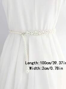 1 Piece Of Bridal Multi-Layer Faux Pearl Belt Waist Chain Wedding Decoration Waist Chain - White - View 3