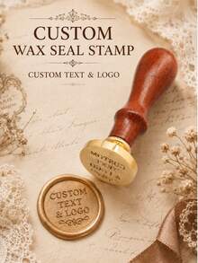 Custom Wax Seal Stamp, Vintage Wedding Invitation Decor, Personalized Logo Stamp For Envelopes And Gift Wrapping, Customized Thank You Card Accessory, Customizable Text Wedding Anniversary Christmas Gift, Elegant Party Stationery Keepsake - Multicolor - View 2