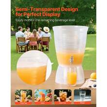 Beverage Dispenser, 2.64 Gallon Drink Dispenser For Parties, Plastic Juice Dispensers With Spigot Ice Chamber, Iced Tea Lemonade Juice Water Dispensers, For Restaurants, Hotels, Parties - Plastic+Plastic Base, 10L - View 4