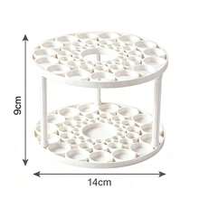 1pc New 360° Rotating Brush Holder - Durable PVC, Detachable, Multifunctional, Portable Storage Box [Desktop Accessory] Suitable For Office, Art Brushes, Pens, Makeup Tools Storage, Perfect Gift For Valentine's Day, National Day, Assumption Of Mary, Back To School, Halloween, Christmas And Birthday. - White - View 10