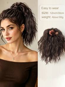 Fluffy Curly Bob Wig, Synthetic Heat-Resistant Ponytail Hair Extension, Suitable For Daily Wear, Adds Volume, Halloween - Multicolor - View 18