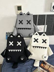 Shoulder Bag Backpack Convertible To Double Shoulder Couple Fashion Minimalist Creative Youth Personalized Demon Cat Backpack Suitable For High School And College Freshmen Applicable For Travel College Sports Couple Backpack Back To School Commute Multifunctional Dorm Lightweight Men's Bag School Supplies Multi-Pocket Shoulder Bag Autumn Halloween Christmas Men's Gift Scream Travel Backpack Double Shoulder Bag Peach Tree - Multicolor - View 9