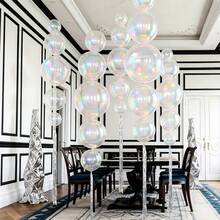 22 Inch 4D Gradient Iridescent Foil Balloons, Colorful 4D Balloons, Paired With Rain Curtain Decoration, White Ribbon Decoration, Suitable For Wedding Decoration, Engagement, Birthday Party, House Ceiling Party Decoration, Bachelor Party, Mermaid Party Decoration, Christmas. - View 2