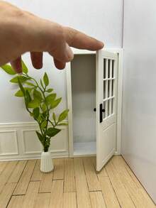 1:12 Miniature Door, DIY Left/Right Opening Interchangeable, Mini House Decoration Accessory, Plastic Realistic Model House Door, Double-Sided Opening, Miniature Scene Ornament, Openable Room Door, Model House Decor - Reversible Door - View 5