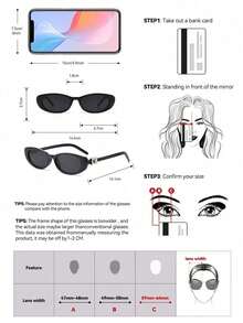 1 Pair Women's Small Oval Frame Glasses, Personalized Decorated Temples, Vintage Versatile Street Style, High-End Fashion Eyewear - Multicolor - View 3