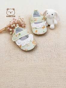 Spring/Autumn Infant Girl Pre-Walker Shoes, Princess Shoes With Lace Design, Soft And Comfortable, 0-18 Months, Indoor Wear - Coral Orange - View 1