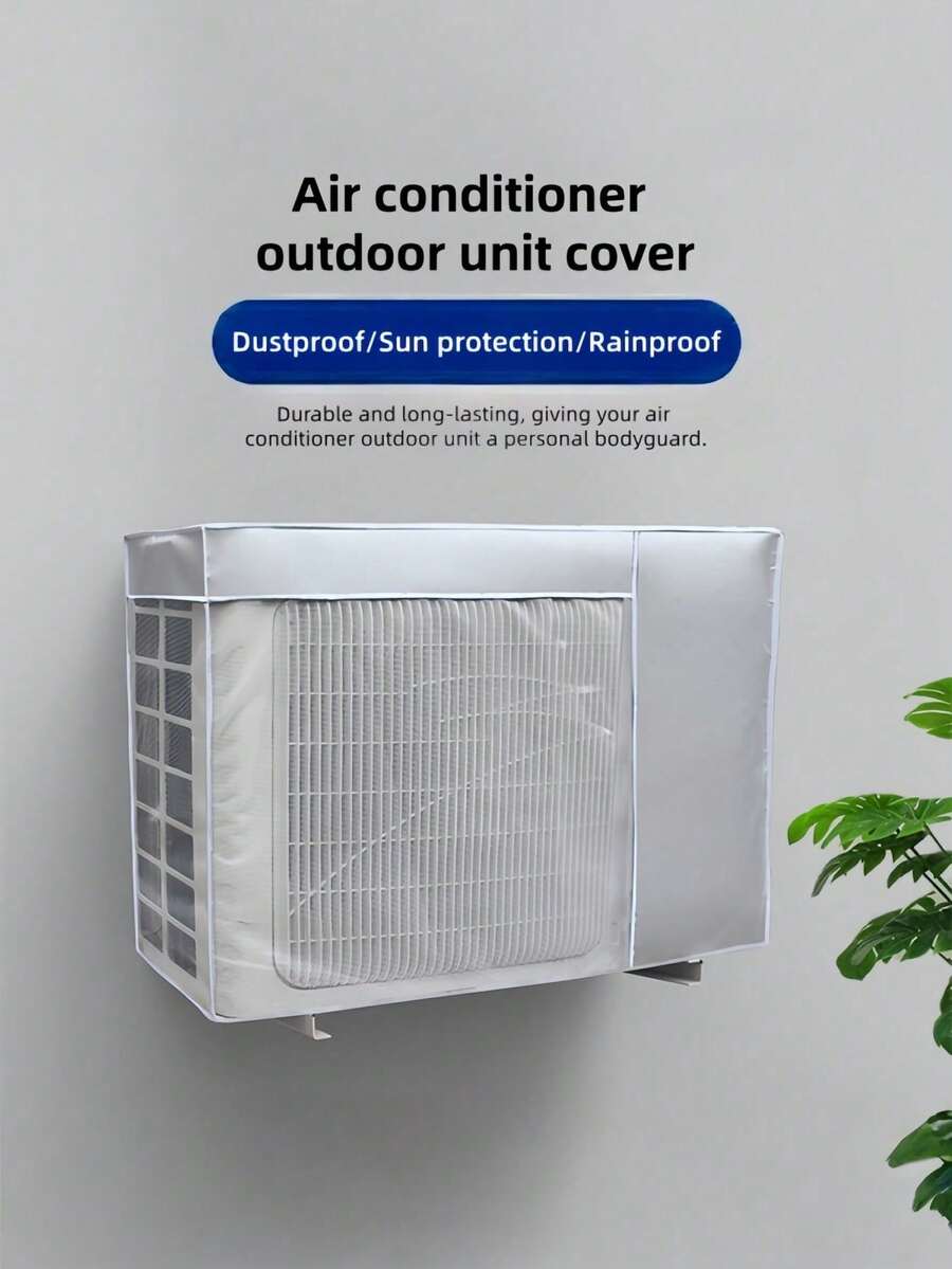 1pc All-Season Air Conditioner Outdoor Unit Cover, Full Coverage Hollow Design, Waterproof & Dustproof, Suitable For School, Office, Home, Travel And Storage, Household Essential, Halloween, Christmas