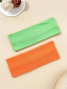 2/4pcs Bright Color Vertical Ribbed Elastic Knit Headbands, Versatile Hair Accessories For Face Washing, Fitness, Campus, Soft And Breathable Fabric, Fresh Girl Hair Decor, Back To School Gift - Multicolor - View 6