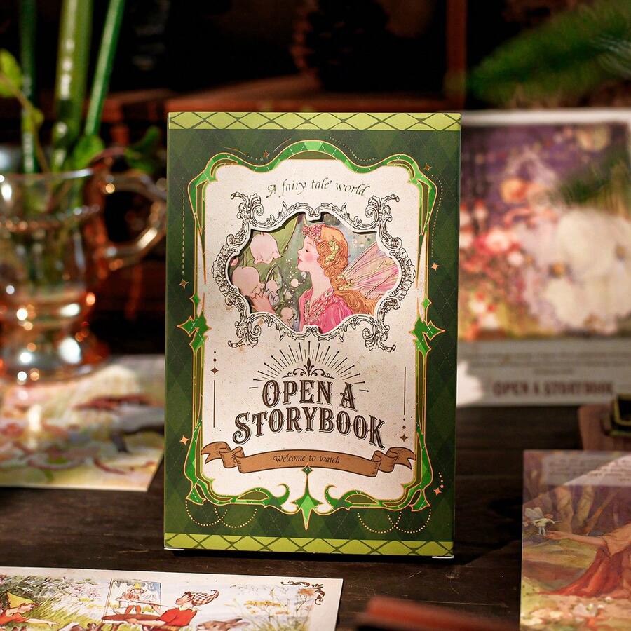 30 Sheets/Bag Postcards Open A Fairy Tale Book Series Vintage European Fairy Tale Style Writable Cards Commemorative Cards Desktop Message Cards - Postcard - View 1