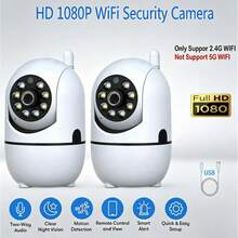 Home Wireless Security Camera 360° Panoramic Night Vision WiFi Phone Remote Control 1080P HD Smart Camera 2.4G WiFi Connection Two-Way Audio Infrared Night Vision Indoor Security Monitor - White - View 2