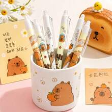 Pulpen Gel Capybara Lucu yang Dapat Dihapus, Tinta Biru 0,5mm yang Dapat Ditarik, Cocok untuk Kantor. Menulis Halus dan Cepat Kering, Perlengkapan Penting untuk Kembali ke Sekolah - MultiWarna - View 1