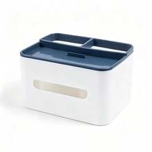 1pc Ins Style Multi-Layer Tissue Box Organizer, Suitable For Nursery, Living Room And Bathroom, Minimalist Desktop Storage Box, Can Hold Tissues, Remote Controls And Cosmetics - Multicolor - View 9