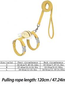 Pet Cat And Dog Collar And Leash Set - Small Cat And Dog Leash - Outdoor Walk Training Cat And Dog Leash - Adjustable Chest Strap Comfortable And Breathable - Lightweight Essential For Outdoor Travel - Comes With 1 D-Ring Accessory - Multicolor - View 3