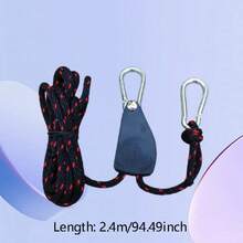 1PC 2.4m Outdoor Windproof Rope Tightener, 1/4 Medium 6mm Tent Windproof Rope Canopy Rope Tightener, Pulley Rope Tightener, Luggage Binding, Car Roof Rope Fast Tightening, Clothesline - Multicolor - View 5