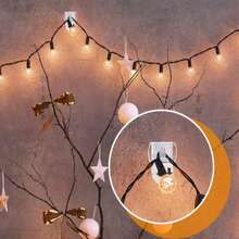 40/60pcs Strong & Removable Decorative Hooks, Damage-Free Durable Adhesive Hooks, Suitable For Kitchen & Indoor Decoration - Multi-Functional Mini Lightweight Wire Clips, Easy To Hang, Perfect For Home, Room, Party, Christmas Decoration Use. - View 11