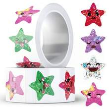 500PCS Cute Star Stickers Colored Star Graffiti Stickers Stars Decor Stickers For Water Bottle, Guitar, Luggage, Phone, Case, Laptop, First Day Of School - Multicolor - View 4
