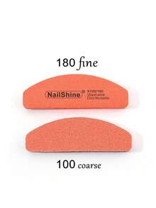 10PCS Mini Crescent-Shaped Shape 100/180 Grit Sponge Nail Buffer Random Color - Multicolor - View 6