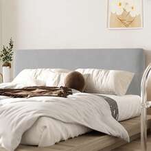 DUJUIKE Velvet Bed Headboard Cover, High Elasticity Anti-Slip Dust-Proof Bed Headboard Backrest Sleeve - Light Grey - View 2