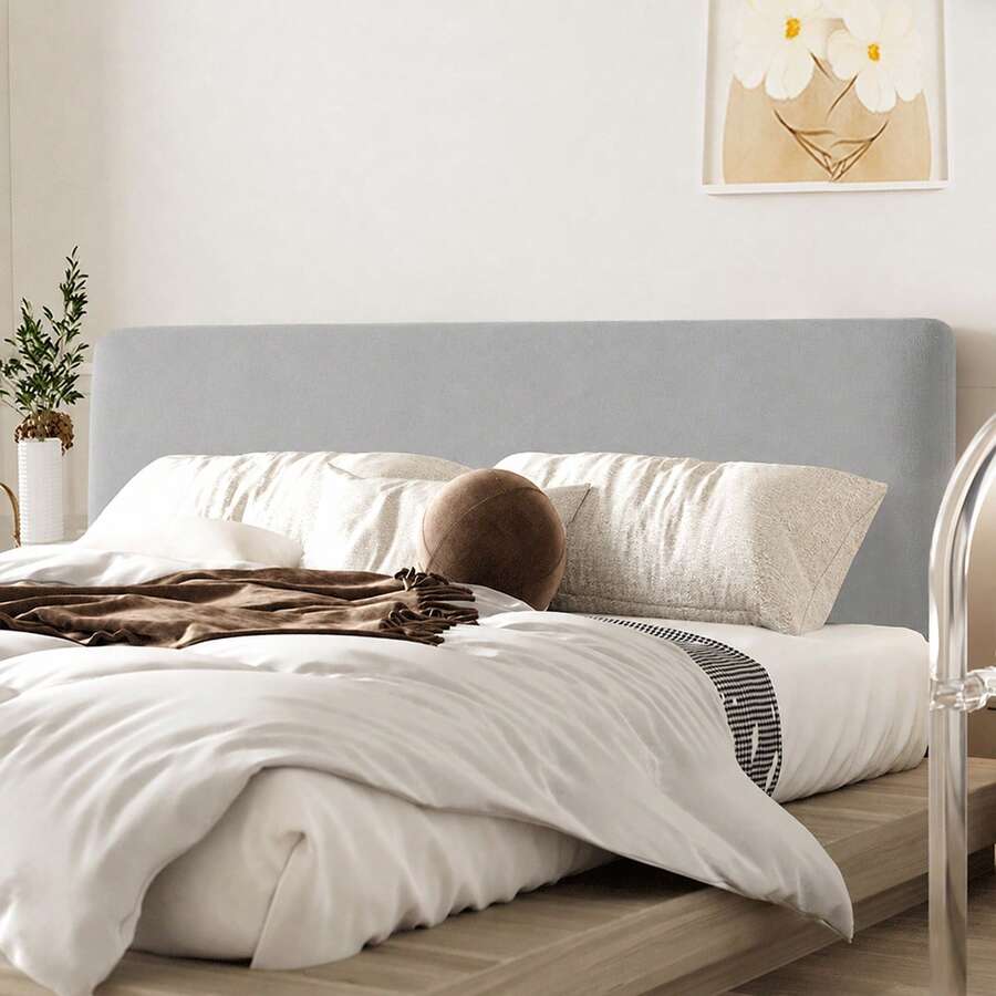 DUJUIKE Velvet Bed Headboard Cover, High Elasticity Anti-Slip Dust-Proof Bed Headboard Backrest Sleeve