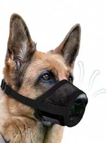 1pc Anti-Bite Mesh Muzzle For Short-Nosed Dogs, Suitable For Small To Medium Dogs, With Breathable Opening, Applicable To Brachycephalic Breeds Like Corgi And Pomeranian - Black - View 8