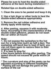 Car Eyelashes Car Fake Eyelashes Car Headlight Eyebrow Stickers 2pcs/Set - A - View 4