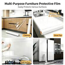 1pc Self-Adhesive Transparent Wall Protective Film, Kitchen Anti-Oil Sticker - Clear - View 8
