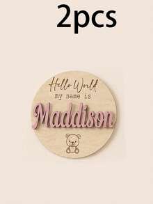 Custom Wooden Name Sign, Personalized Birth Plaque, Room Decor, Customized Name Board, Customizable Keepsake Gift, Boy, Girl, Family, Mother, Friend, Wall Art - Style a - View 9