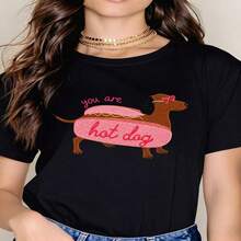 Retro Cat Lovers, Nine Lives Graphic, 100% Cotton Oversized Soft Breathable Casual Crewneck Short Sleeve Top, Streetwear Summer Vibes Kawaii Aesthetic - 黑色 - 查看 10