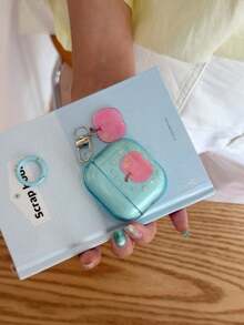 Casing Earphone Apple Pods 4 Pro 3 Generasi ke-3 Warna Pink Gaya Korea, Pelindung Earphone Bluetooth Nirkabel Apple Pods 1/2 Generasi ke-2/ke-3 untuk Wanita - Biru - View 4