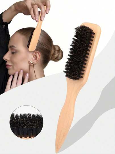 1pc Universal Comb And Beard Brush, Gradient Color Clipper Cleaning Comb, Smooth Back Detangling Tool, Coarse And Fine Tooth Hair Comb, Perfect For Bathroom, Scalp Massage, Back To School, Travel And Daily Use
