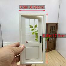 1:12 Miniature Door, DIY Left/Right Opening Interchangeable, Mini House Decoration Accessory, Plastic Realistic Model House Door, Double-Sided Opening, Miniature Scene Ornament, Openable Room Door, Model House Decor - Reversible Door - View 3