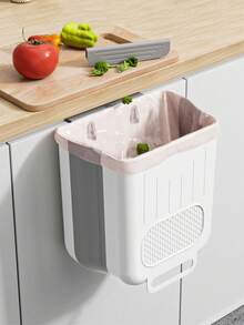 1pc Foldable Hanging Trash Can, Suitable For Kitchen Cabinet Doors, Can Be Hung On Walls, Used For Storing Food Scraps, Also Can Be Used As Trash Bag Storage Rack, Suitable For Bathrooms, Kitchen Cabinets, Desk Drawers, Bedrooms And Other Places. Multi-Functional Bathroom Trash Can, Suitable For Kitchen And Home Environments. - Multicolor - View 6