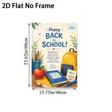 1pc Frameless Canvas Wall Art - Fresh Style School Supplies Back To School Canvas Painting, Featuring Yellow Backpack, Notebook, Red Apple And Pen Holder, Printed With "Happy BACK To SCHOOL!" And "Believe In Yourself" Inspirational Text, Suitable For Teachers And Students, School Dorm Decoration, Classroom Learning Supplies Decoration, University Dorm Decoration - A - View 10