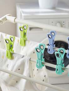 OBOVAY Heavy Duty Windproof Clothes Pegs, Strong Grip Plastic Laundry Clips With Hook Design, Assorted Color Non-Slip Clothespins For Towels, Clothes & Socks, Multi-Purpose Drying Clips For Outdoor, Balcony, Home & Travel - Multicolor - View 5