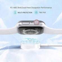 Cable de carga magnética Type-C para smartwatch, enchufe y uso, almohadilla de carga magnética inalámbrica, cable de carga portátil compatible con Apple Watch Series Ultra/Ultra2/9/8/7/SE/6/5/4/3/2/1, cable de carga de alta eficiencia - Blanco - Ver 5