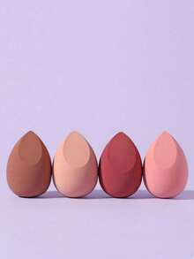 4pcs Soft Elastic Makeup Sponges, Multi-Functional Makeup Tools For Concealer, Lotion, Liquid Foundation, Loose Powder, Daily Bedroom Makeup, Travel Portable, Affordable Beauty Accessories, Practical Christmas Holiday Gift - Multicolor - View 3