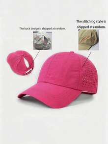 1pc Solid Color Quick-Dry Breathable Mesh Ponytail Baseball Cap Adjustable Duck Bill Hat - Ponytail Quick-drying Baseball Cap - View 9