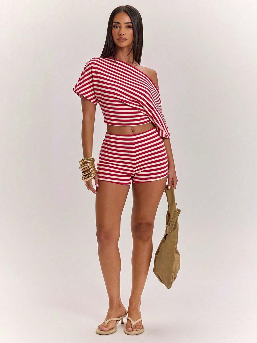 Women Two-Piece Outfits - 紅色 - 查看 1