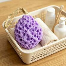4 Packs Honeycomb Bath Sponge Set With Hanging Rope, Soft Exfoliating Body Shower Scrubber Ball, Reusable Bathroom Cleansing Tool, Includes Green, Orange, Purple, Yellow - A - View 10